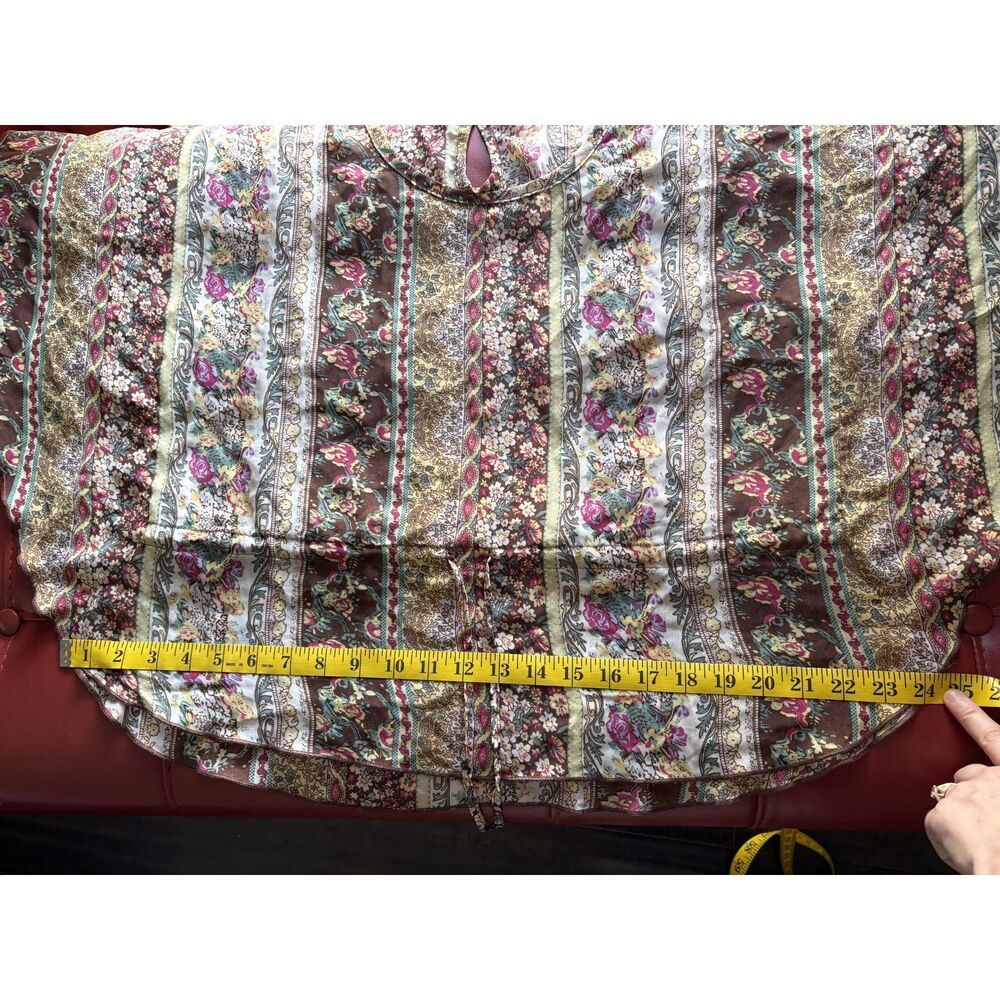 Paisley Chiffon Sheer Flutter Blouse M Ditsy Floral Y2K Boho Festival Cottage - Picture 12 of 12